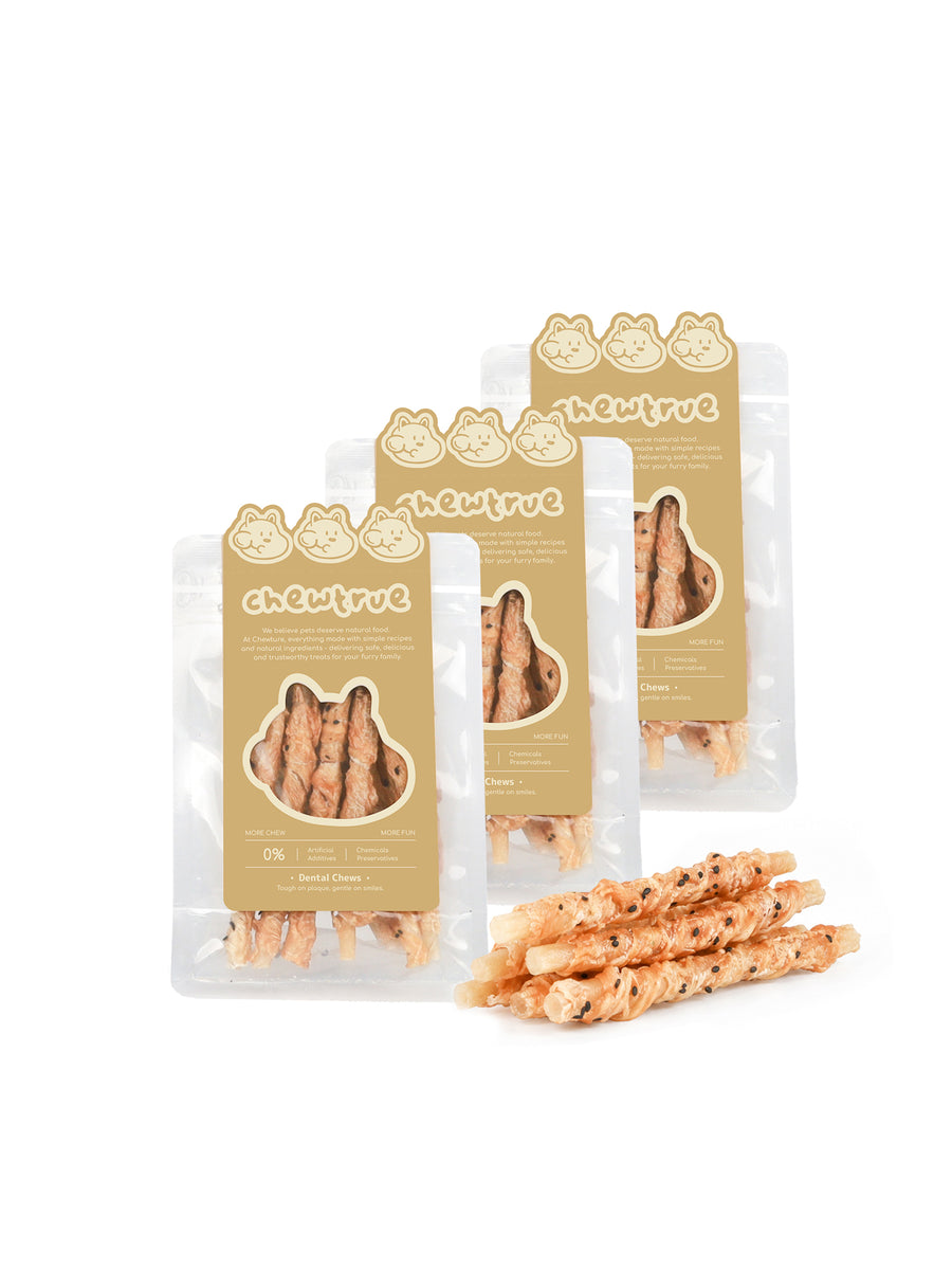 Chicken Wrapped Beefhide Rolls (12cm) - Dental Stick