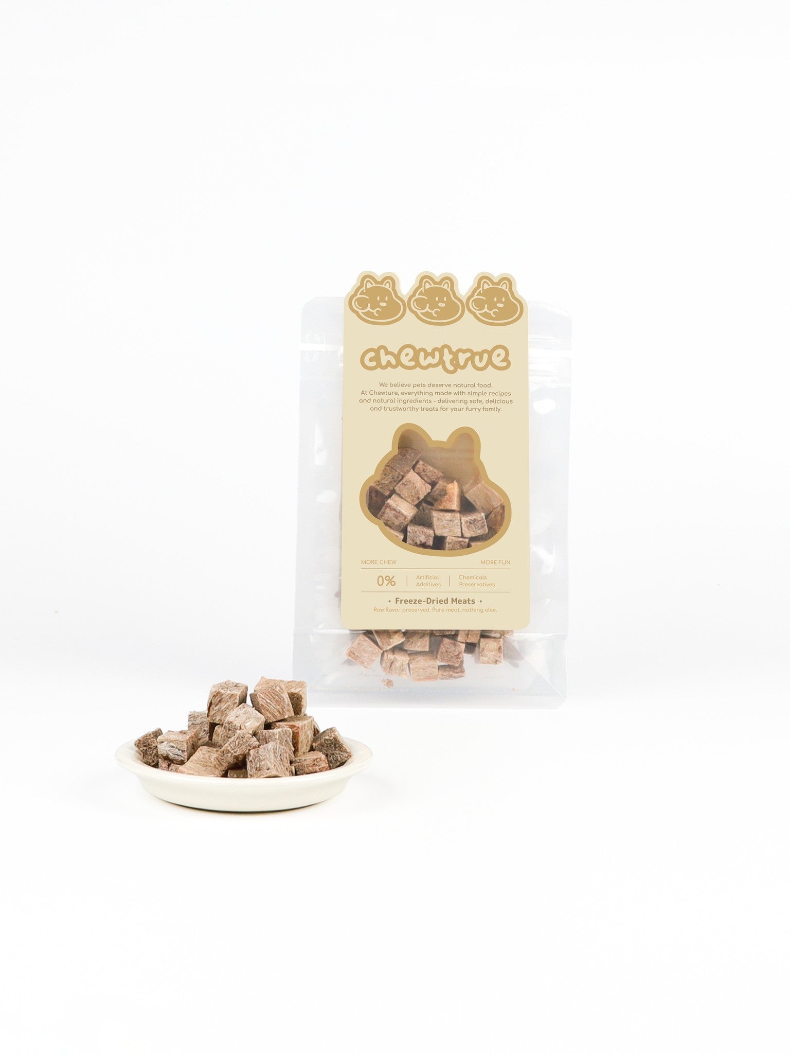 ChewTrue freeze-dried beef cubes dog and cat treat
