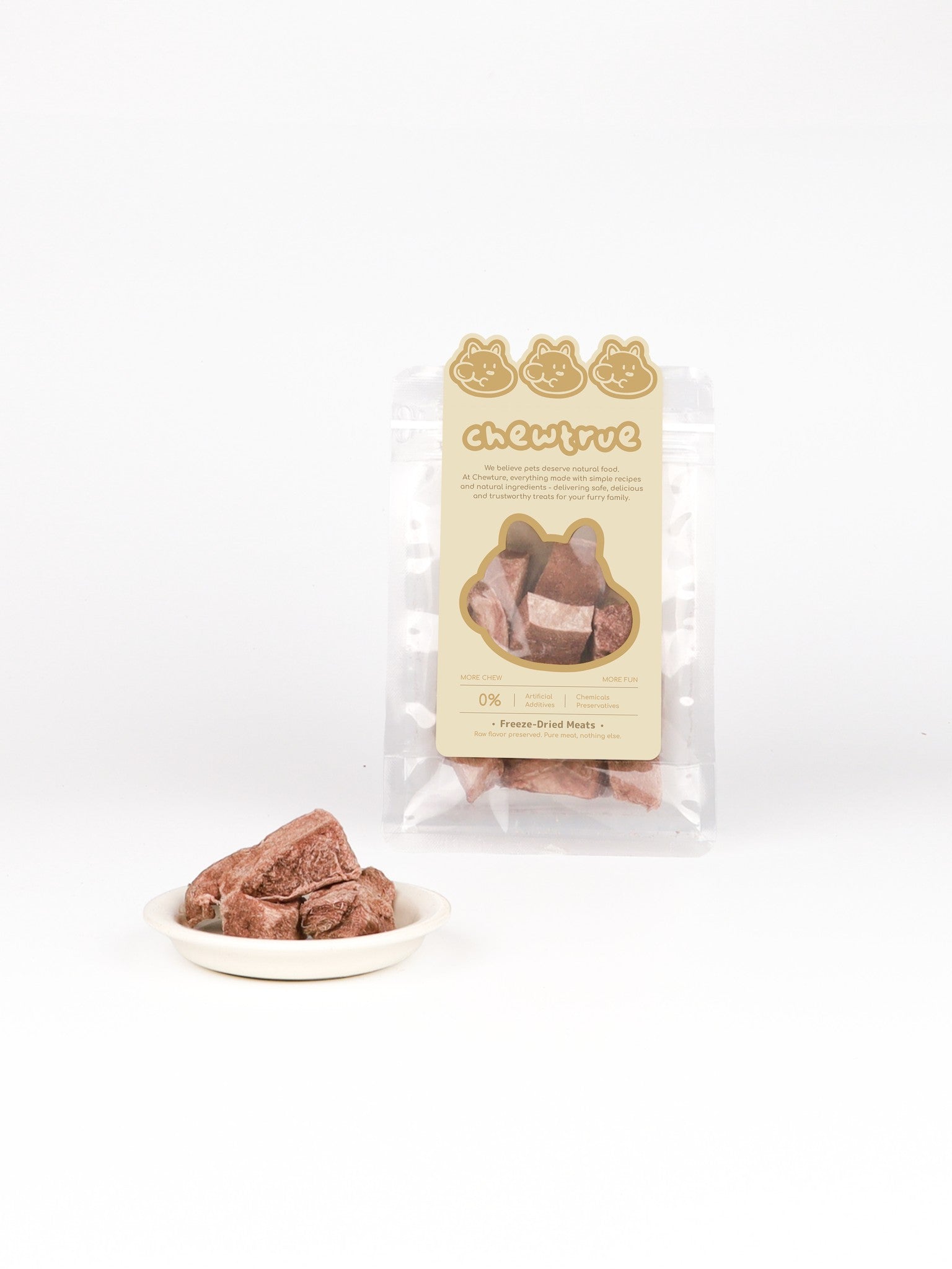 ChewTrue freeze-dried beef chunks dog and cat treat
